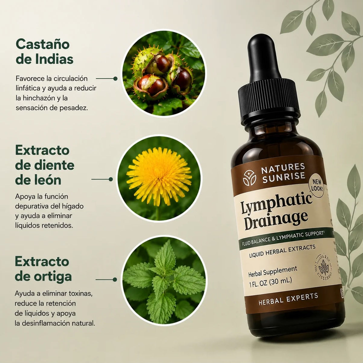 Gotas de drenaje Linfático 30 ML - Desinflama y Desintoxica tu cuerpo