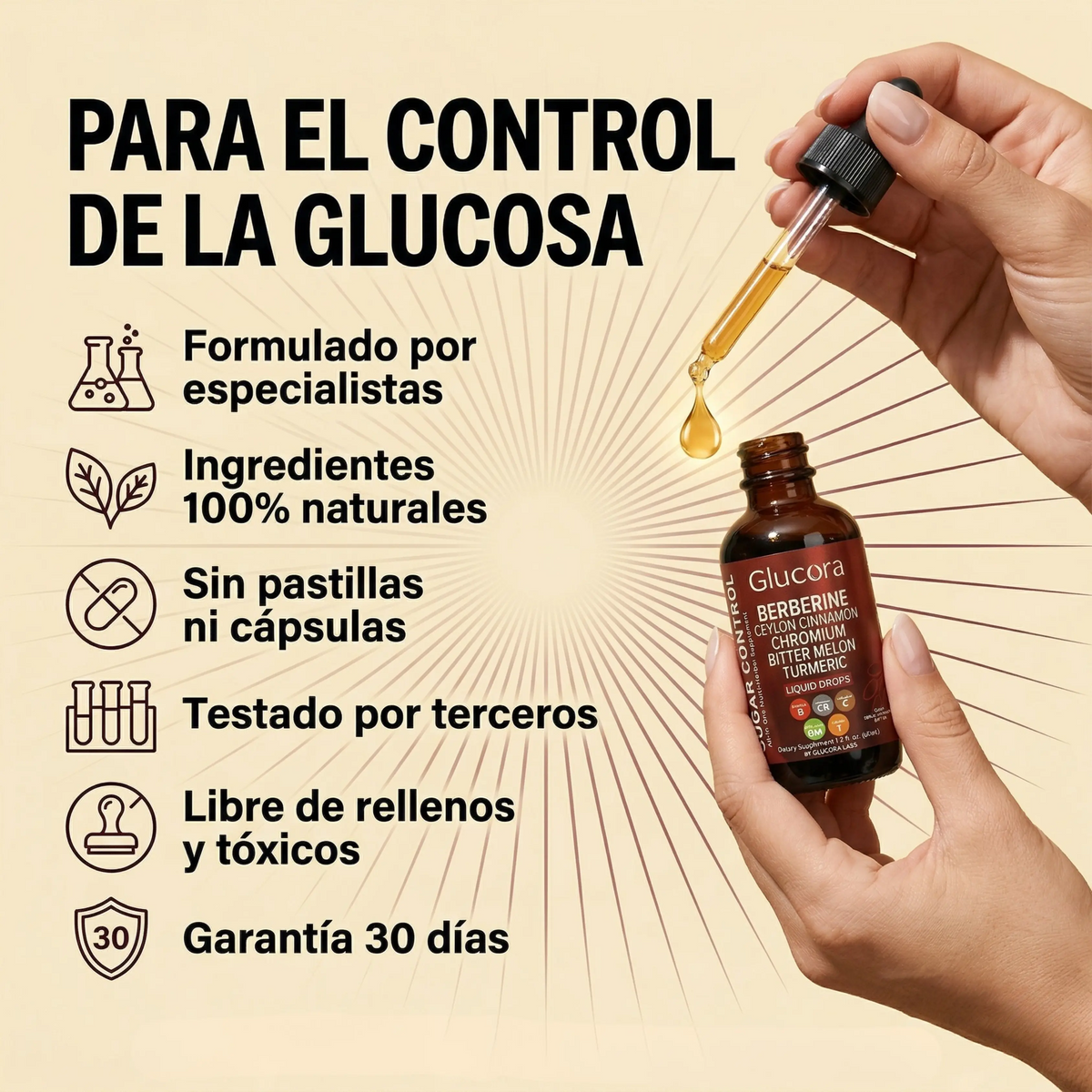 Nueva Fórmula | Apoyo Natural para la Glucosa, Energía y Antojos - 60 ML
